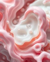 Explore a mesmerizing world of abstract beauty with this extreme macro close-up featuring 3D liquid forms in soothing pastel 