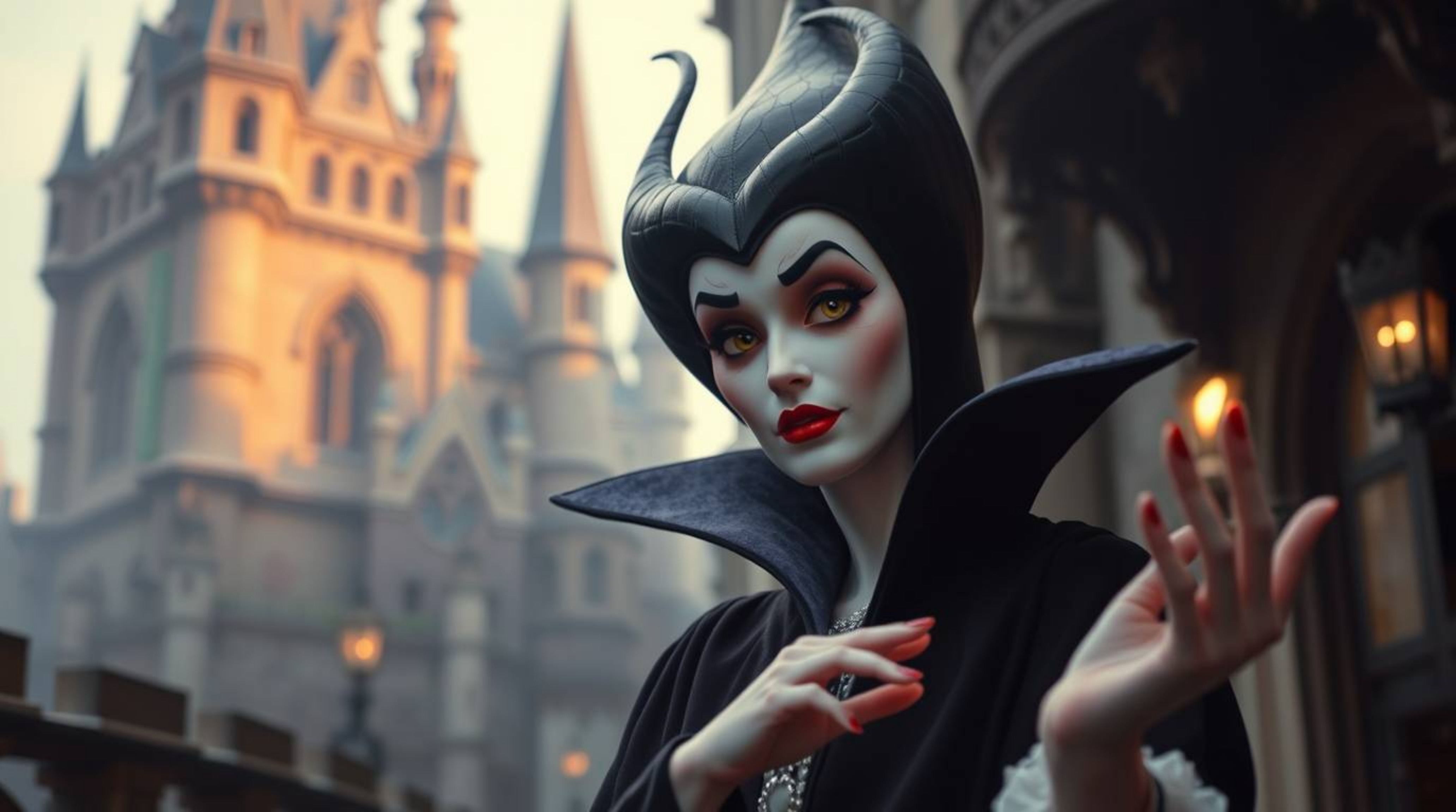 This collection showcases a candid street photography style image of a classic Disney villain, with soft features and fair sk