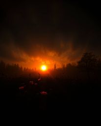 An eerie and creepy abstract light art piece, rendered in dark tones to create a haunting and thought-provoking atmosphere. T