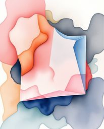 This collection features delicate watercolor paintings rendered in a strong, moody style.  Each piece explores an abstract co
