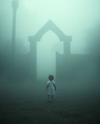 A captivating cinematic scene portrays a child's enchanting discovery of a magical portal hidden in their backyard. The imag