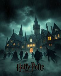 Experience an eerie and unsettling atmosphere within a magical school teeming with young wizards, captured with intense drama