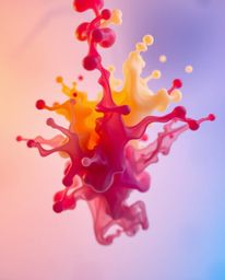 Explore a world of soft cinematic haze, dreamlike surreal imagery, and ink in water creating mesmerizing colorful splash shap