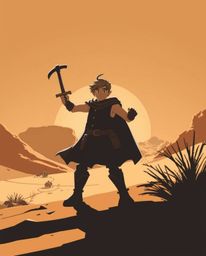 Experience a thrilling desert adventure with a brave hero in the iconic Disney style. This image features a high-contrast, lo