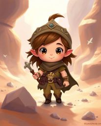 Embark on a dreamlike adventure with an adorable and brave Disney-style hero in a mystical desert. This digital painting show
