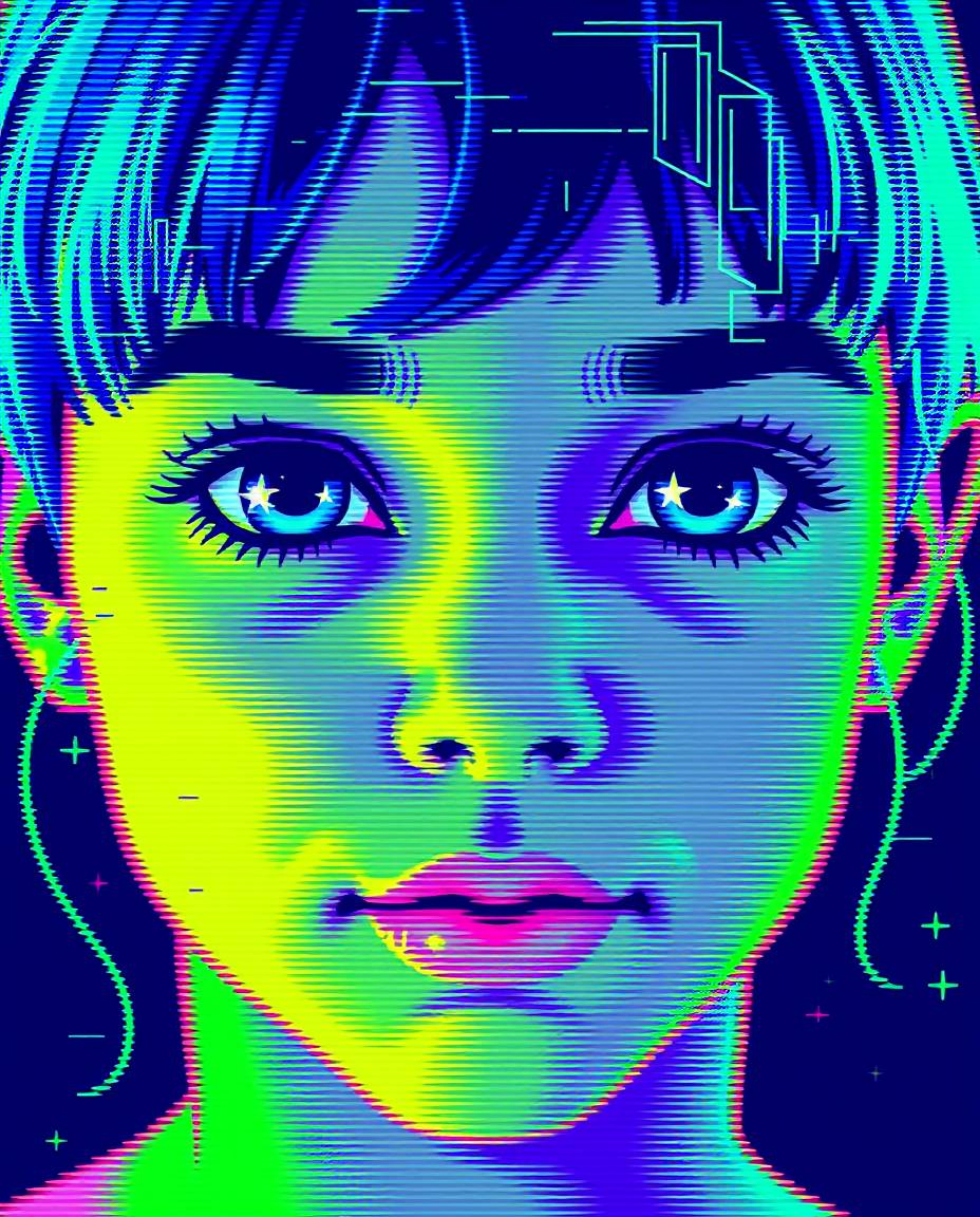 This collection features stunning digital glitch art portraits, showcasing a captivating blend of corrupted data aesthetics a