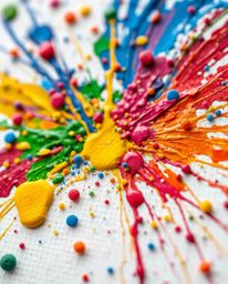 Experience the mesmerizing beauty of abstract art with this extreme macro close-up showcasing a vibrant explosion of colorful