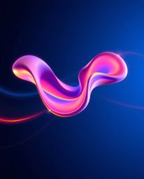 Explore a mesmerizing world of futuristic 3D fluid shapes illuminated with glowing edges against a deep blue backdrop. These 