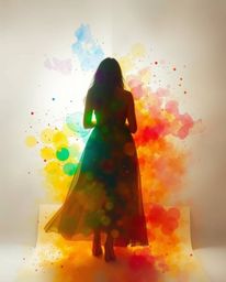 Discover ethereal watercolor paintings capturing a mystical vibe.  Silhouetted figures bathed in soft backlighting create a c