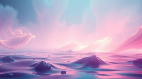 A captivating digital art piece showcases mesmerizing neon gradient textures flowing across a liquid surface.  The surreal an