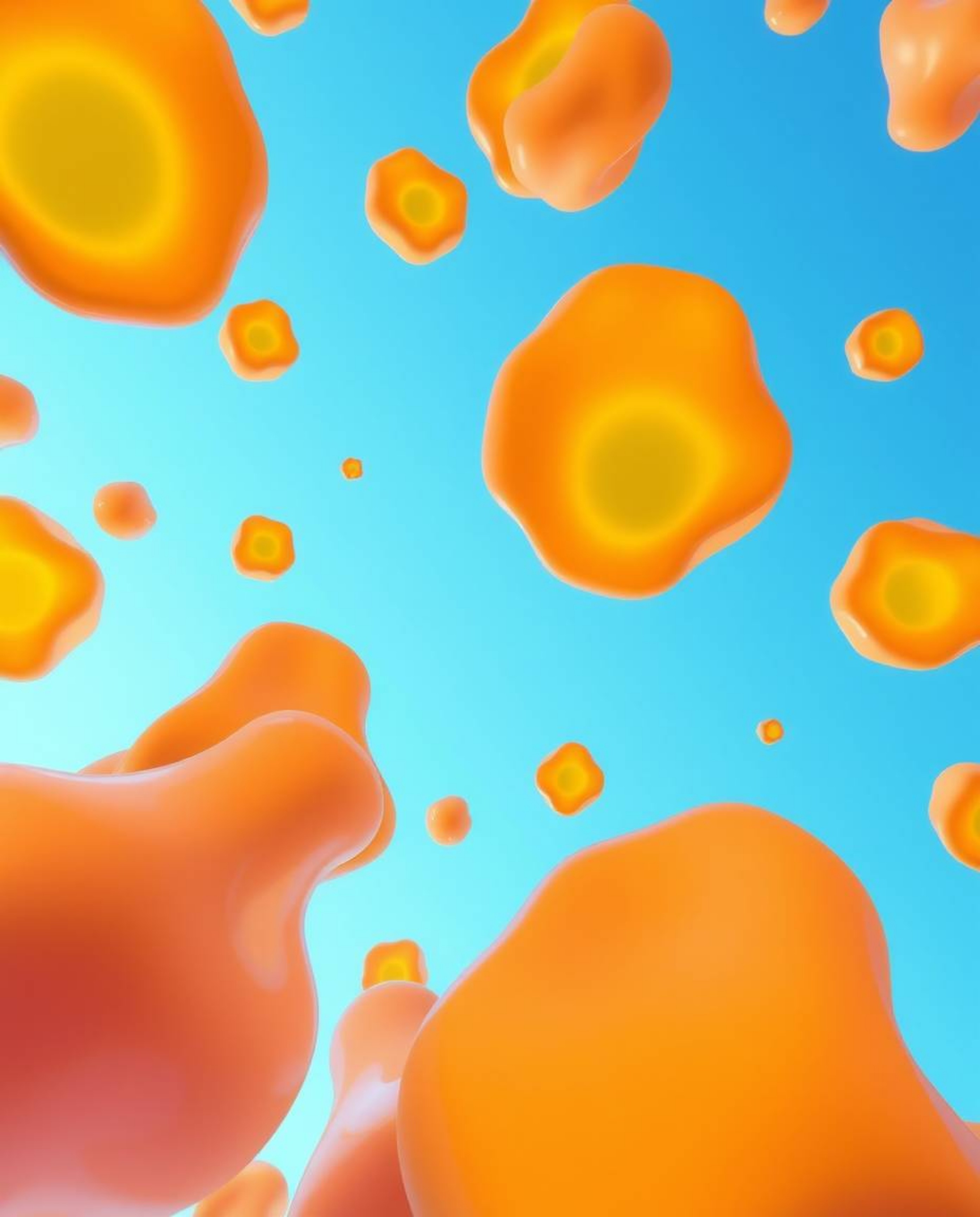 This captivating digital illustration presents a modern flat design perspective, featuring dynamically floating 3D blobs of f