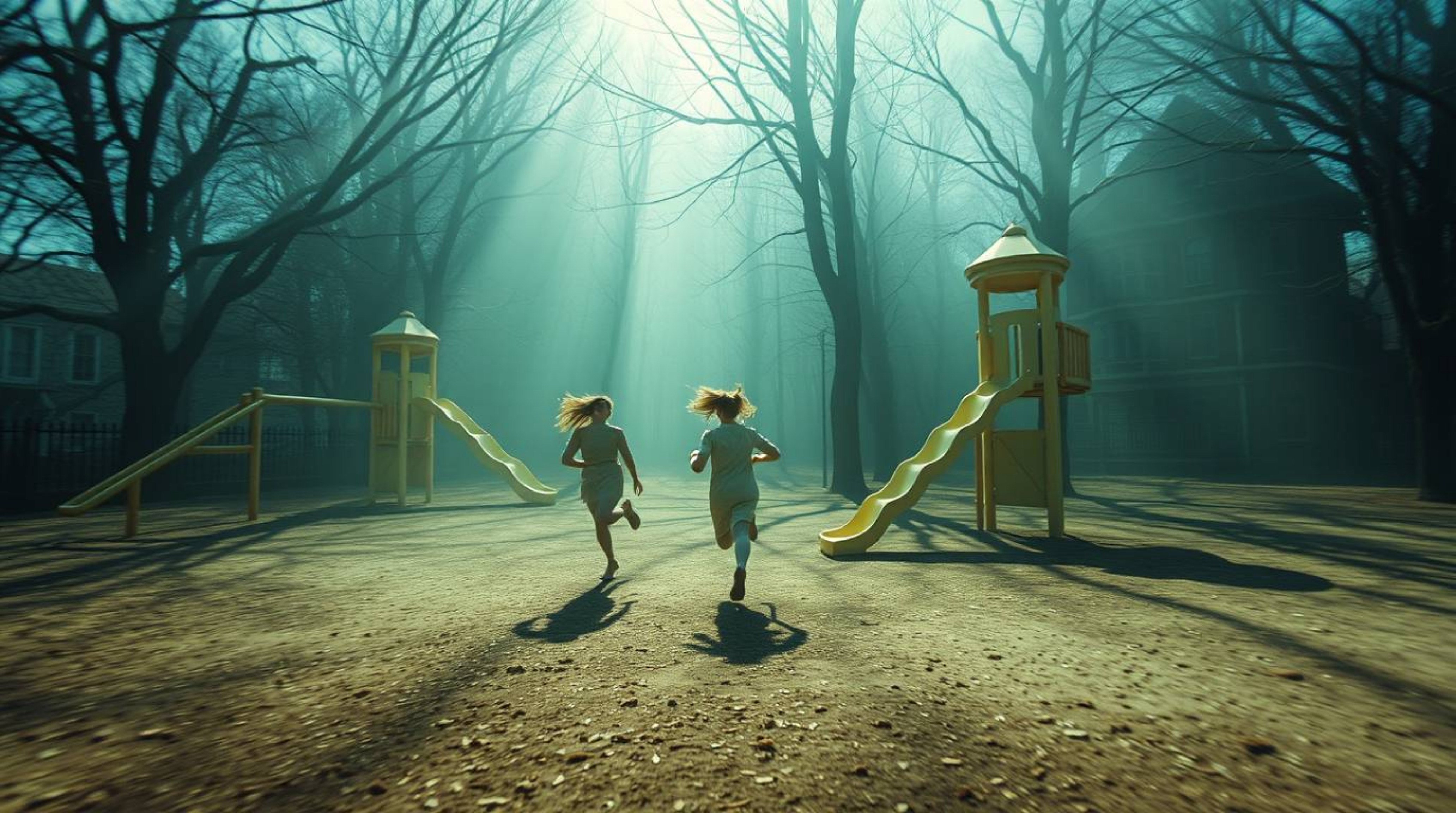 Experience a dreamlike journey through surreal imagery, featuring gentle soft light and a dramatic slow-motion run through a 