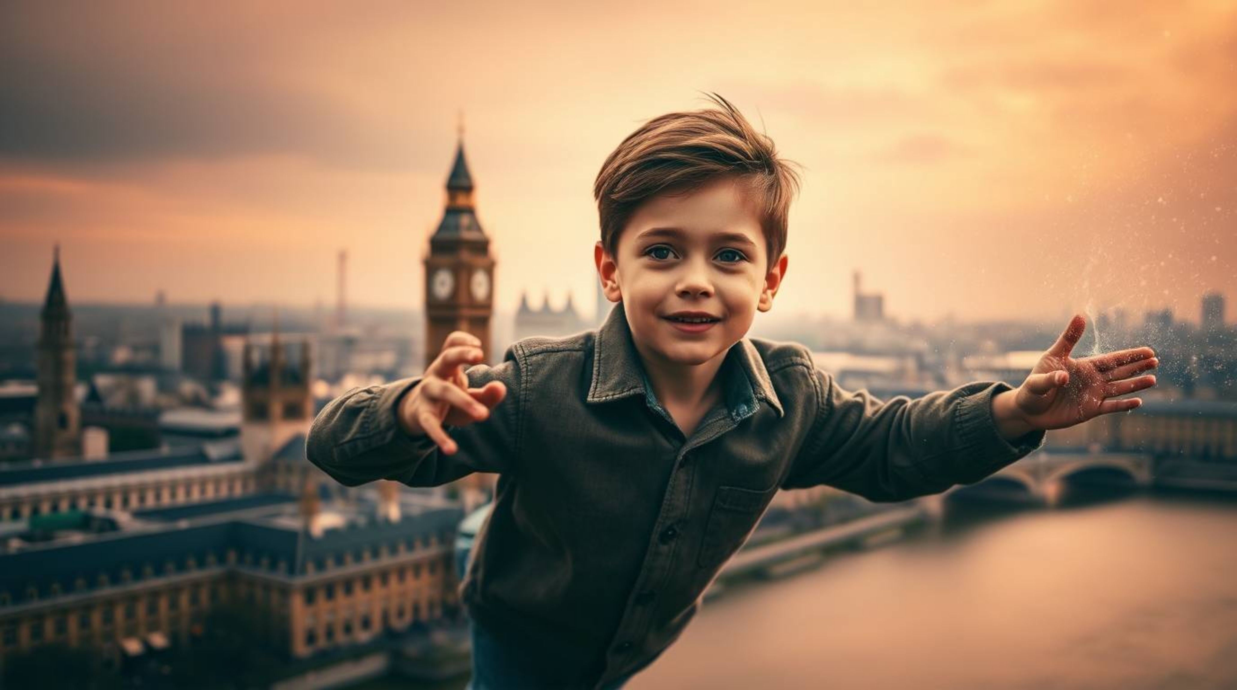 Capture the magic with this unusual original fine art photograph featuring a young boy with refined features, his light skin 