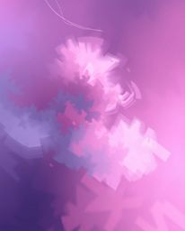 Explore a dynamic digital sketch featuring painterly strokes and a soft gradient texture blending pink, blue, and violet hues