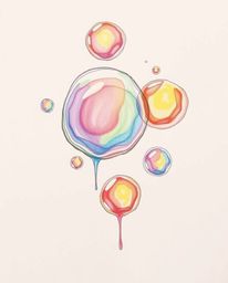 Explore a mesmerizing visual journey with hand-drawn sketches and 3D renders of translucent, fluid organic blobs floating in 