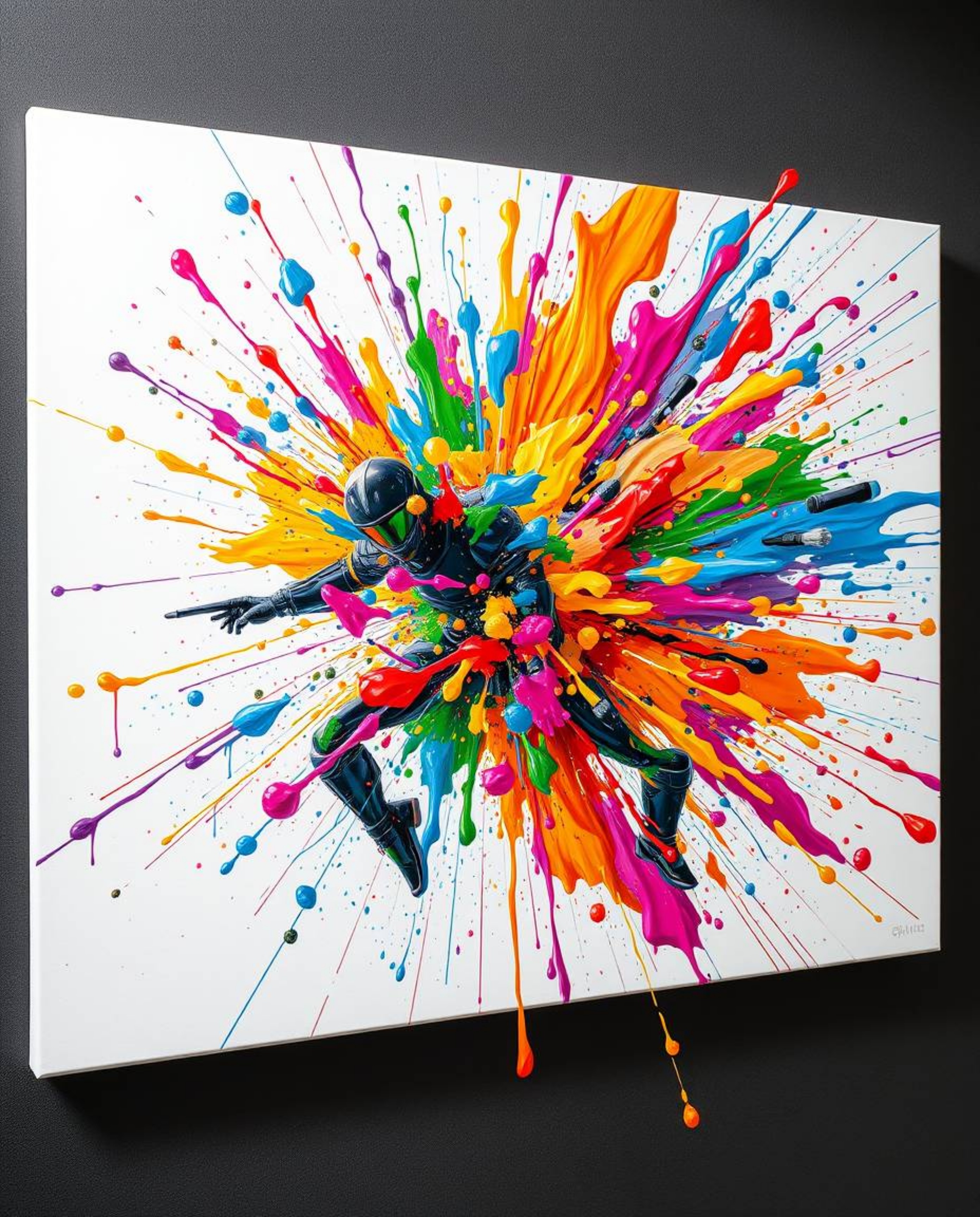 Experience the fusion of dynamic motion and futuristic sci-fi aesthetics in this vibrant abstract art piece. Witness a captiv