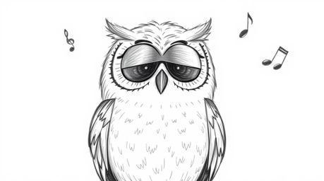 A heartwarming scene unfolds where a blind owl, depicted in a charming, hand-drawn Pixar-esque style, guides birds in learnin