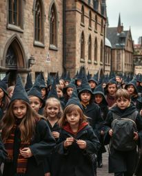 Explore a magical school brought to life through candid street photography. This collection captures the essence of young wiz