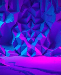 Immerse yourself in a futuristic sci-fi landscape featuring a captivating 3D geometric pattern reminiscent of folded paper, r