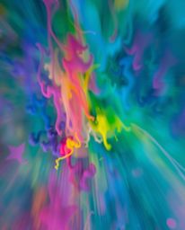 This series of long exposure photographs captures the beauty of chaotic harmony through colorful watercolor splashes. Taken f