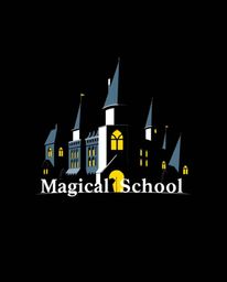 A captivating logo design for a magical school brimming with young wizards.  The design incorporates geometric shapes and cle