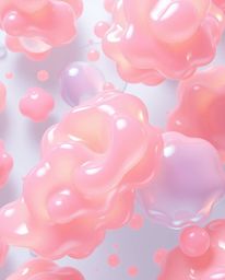 Explore the captivating world of digitally rendered art featuring floating 3D blobs of fluid jelly. These vibrant composition