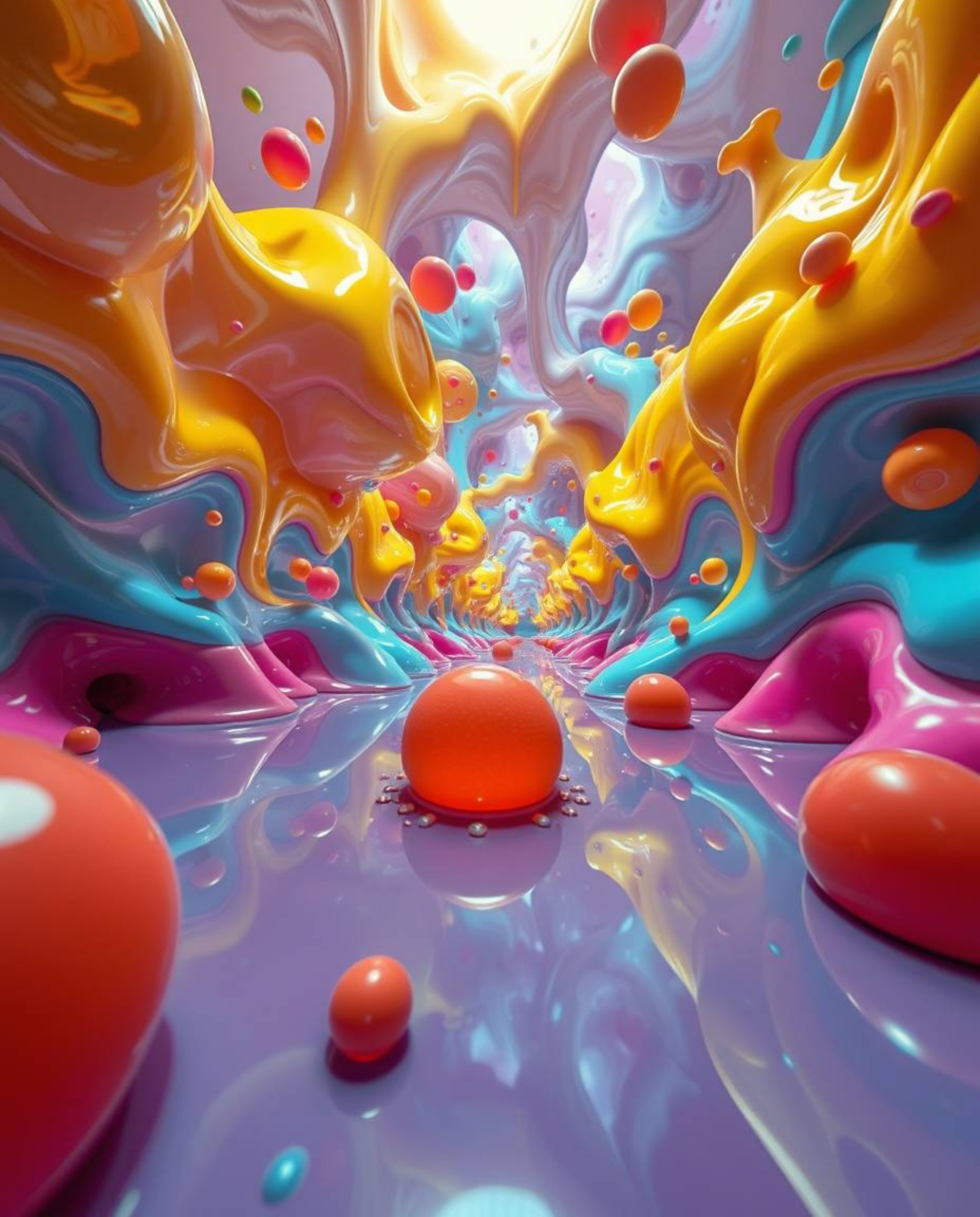 Explore a captivating world of high-angle perspective and bright, vibrant colors in dreamlike surreal imagery. These sculptur