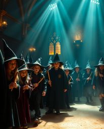 Immerse yourself in the enchanting world of fine art photography with this collection showcasing a magical school teeming wit