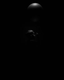 A striking illustration depicts a child holding a balloon, rendered entirely in intense jet black with deep shadows.  This mo
