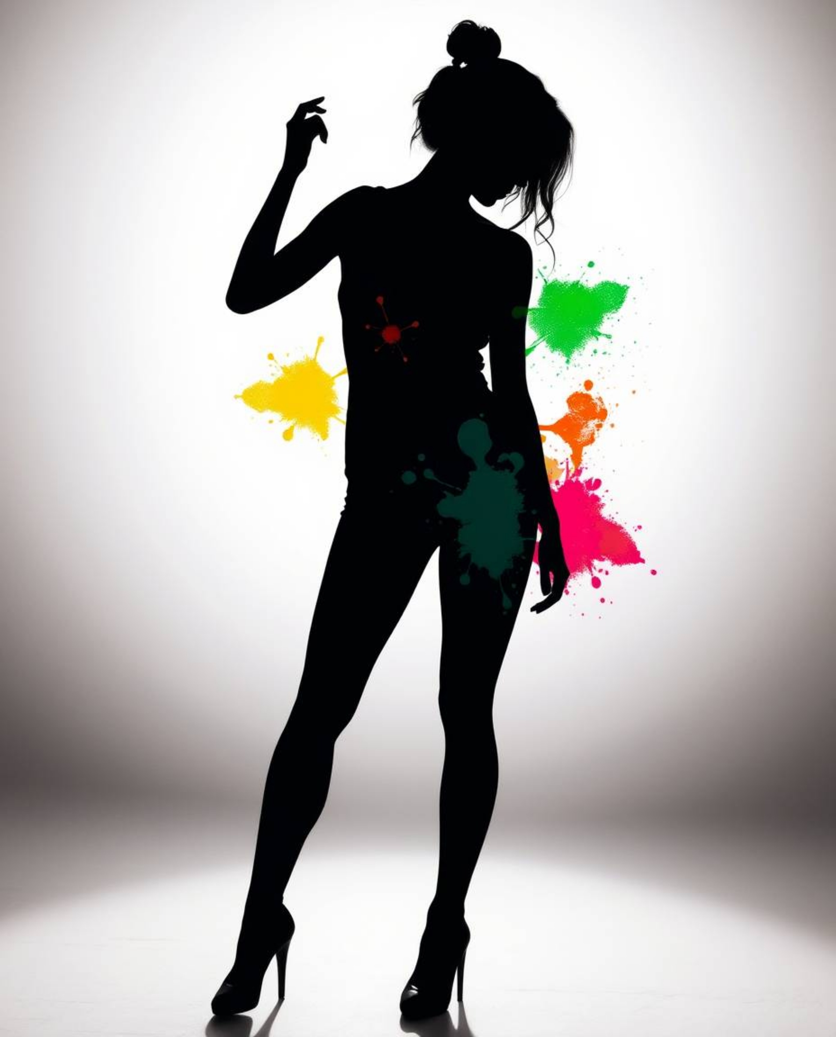 A captivating image showcasing a silhouetted figure bathed in backlighting.  Graceful and elegant, the silhouette is formed b