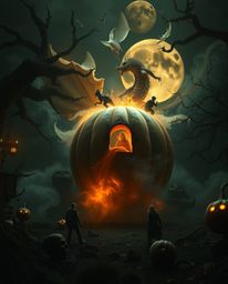 Witness a dreamlike transformation of a magical pumpkin into a fantastical carriage. This surreal cinematic depiction feature