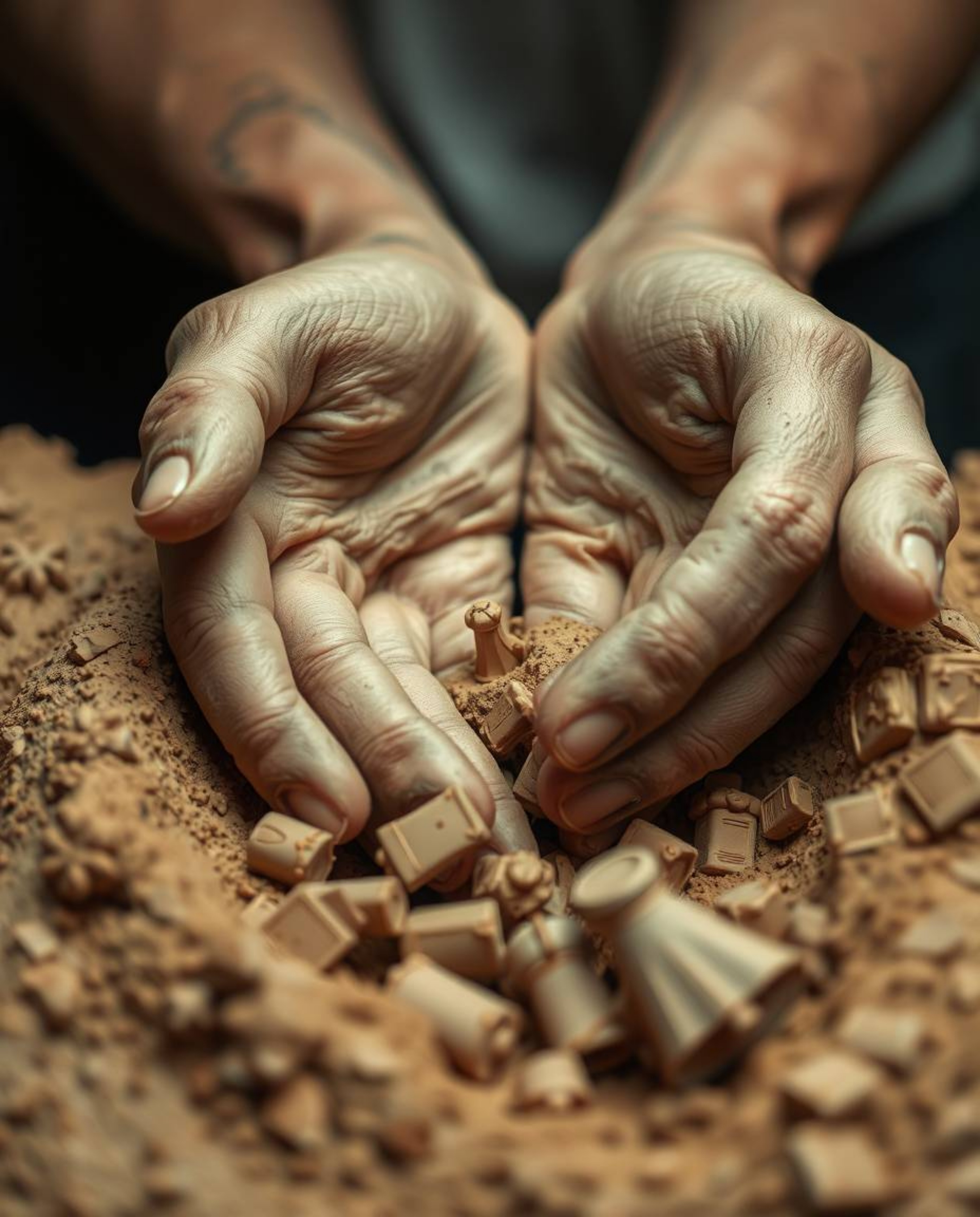Explore the captivating world of extreme macro photography and sculptural clay art with this intriguing image. Witness the de