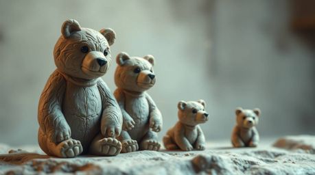 Discover a captivating collection of digital art featuring a charming clay bear family.  Experience their heartwarming journe