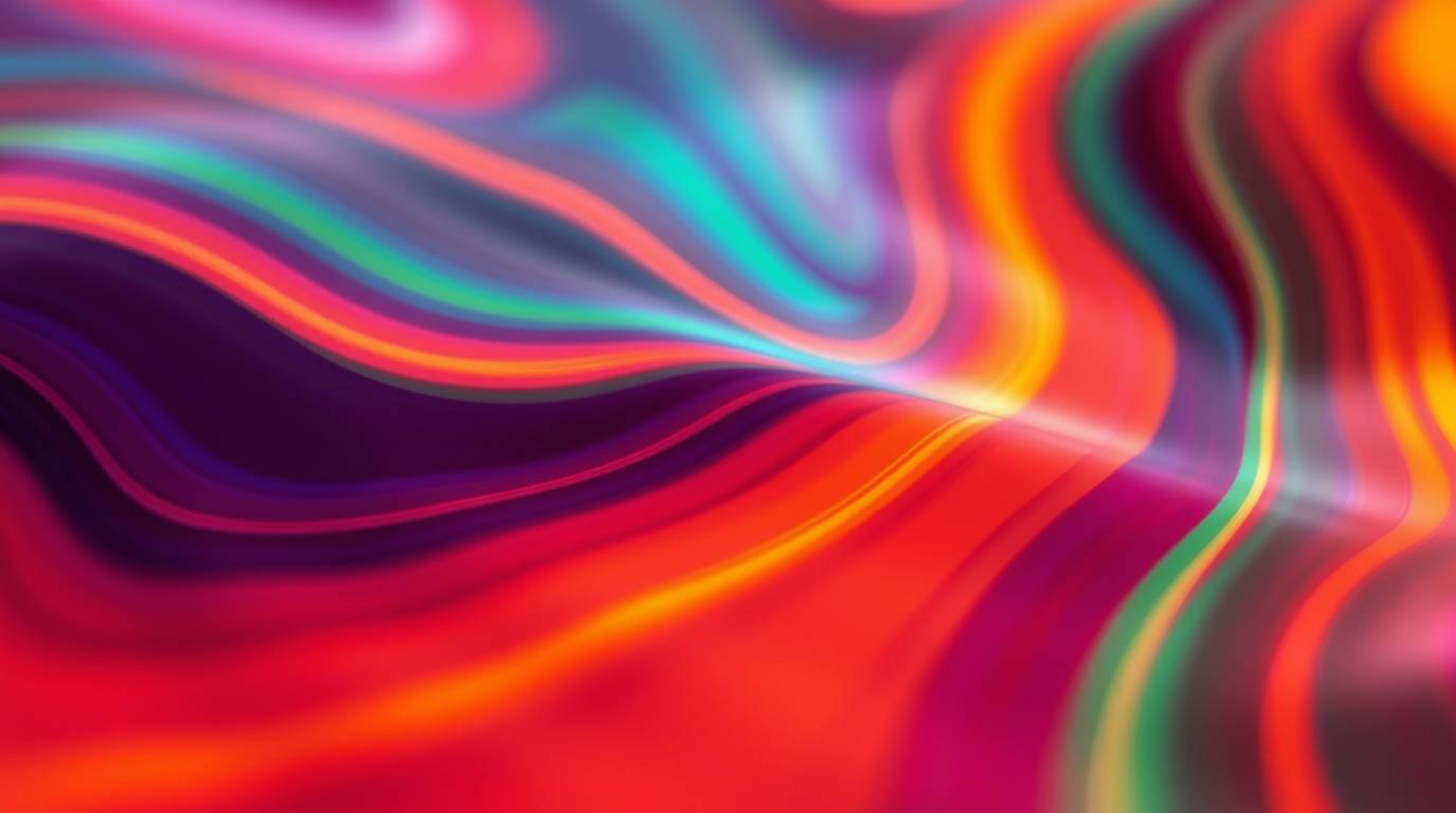 Immerse yourself in a close-up digital art piece showcasing detailed neon gradient textures seamlessly flowing across a liqui