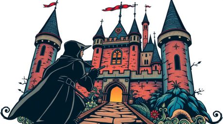 This stunning art print combines the timeless appeal of traditional tattoo art with a thrilling scene of a silhouetted thief 