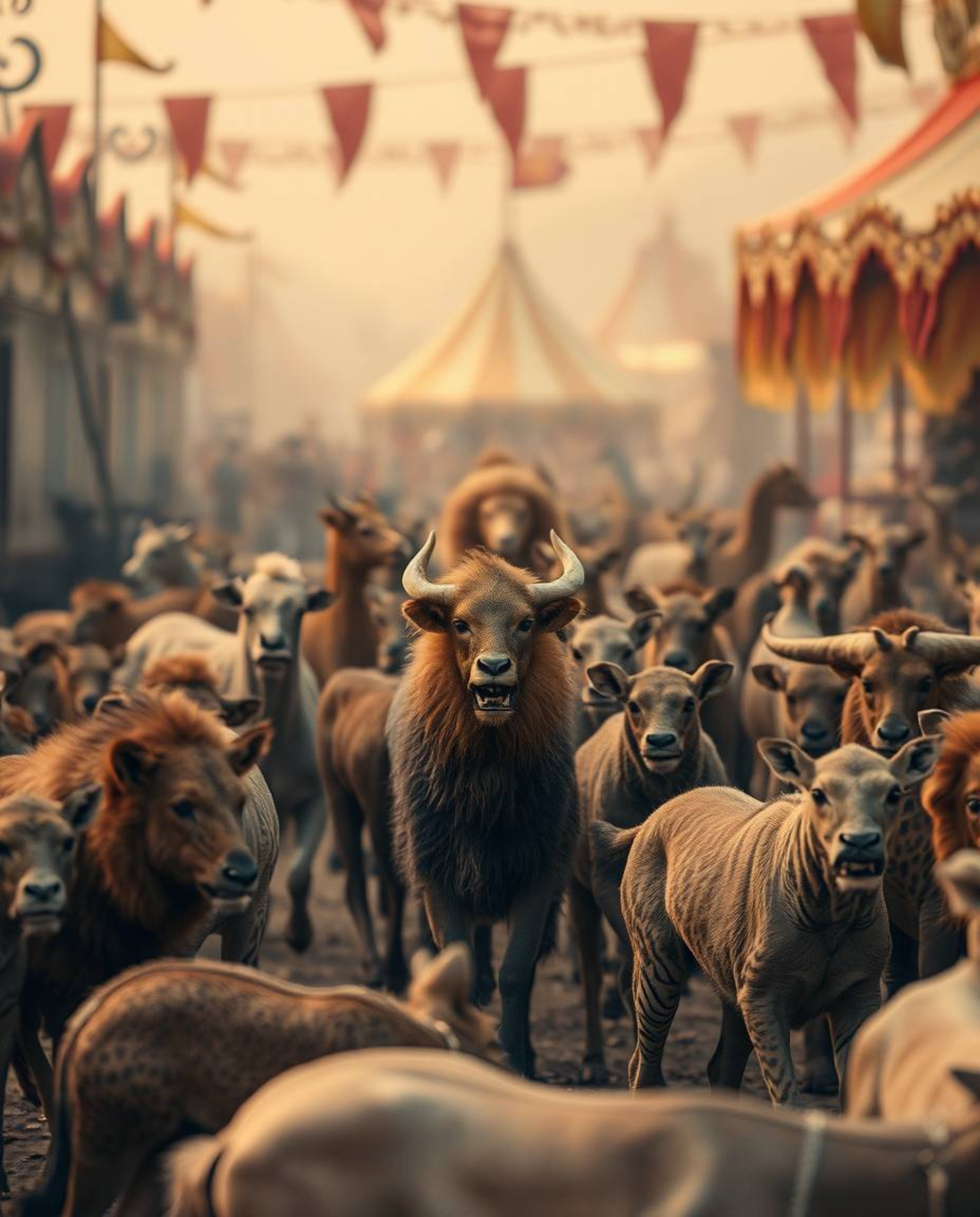 Explore a surreal cinematic haze and the tranquility of natural earth tones with this captivating visual. Witness a carnival 