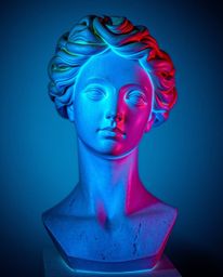 Explore the captivating intersection of classical sculpture and digital art with this collection. Featuring glowing biolumine