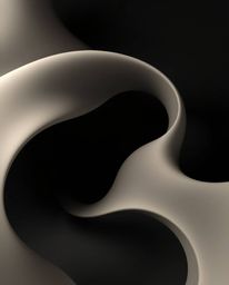 This fine art photography piece showcases a warm and dark aesthetic, presenting a classic black and white 3D illustration.  F