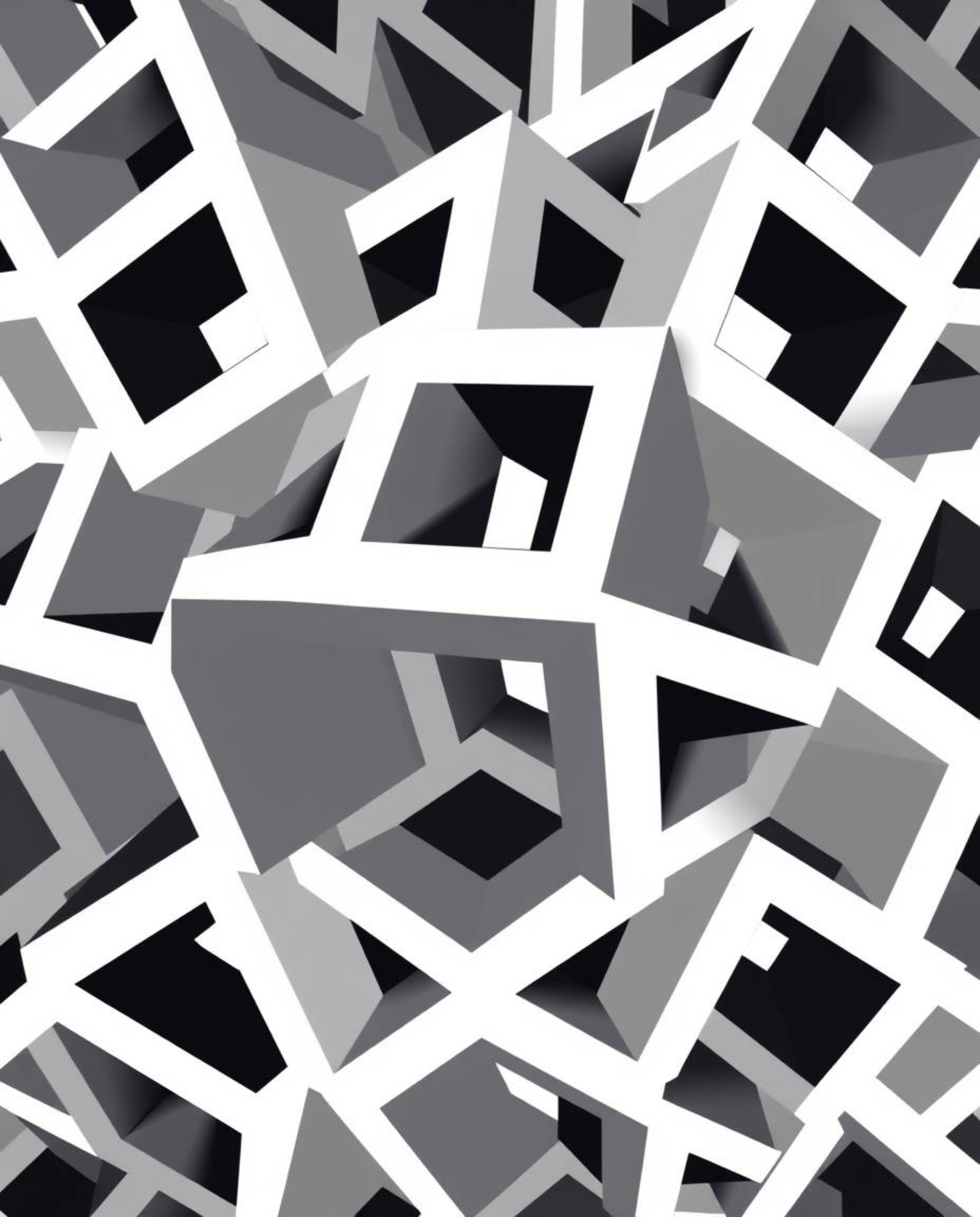 This captivating vector logo showcases a repetitive Escher-style impossible geometry cube pattern.  Rendered in classic black