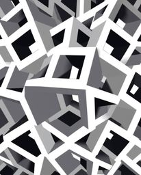 This captivating vector logo showcases a repetitive Escher-style impossible geometry cube pattern.  Rendered in classic black
