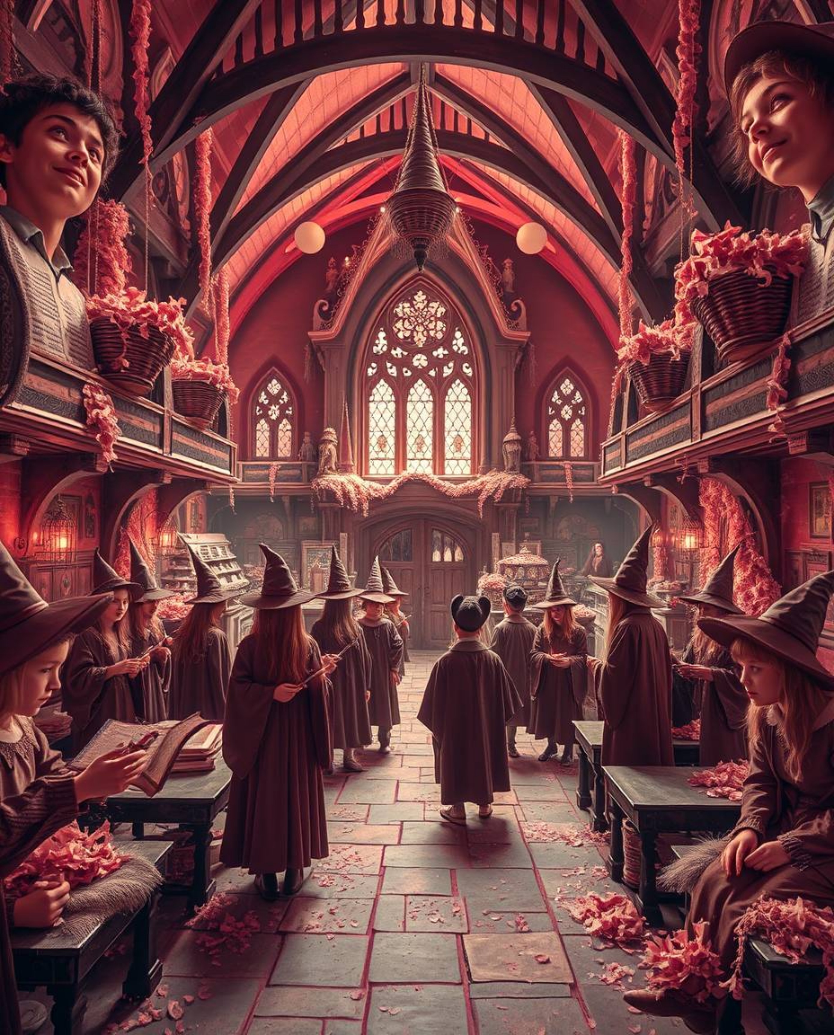 Immerse yourself in a magical school teeming with young wizards, captured in breathtaking surreal infrared tones. The resulti