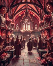 Immerse yourself in a magical school teeming with young wizards, captured in breathtaking surreal infrared tones. The resulti