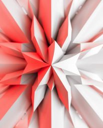 A captivating monochrome image showcases a dynamic 3D geometric pattern resembling folded paper.  Blurred lines and action po