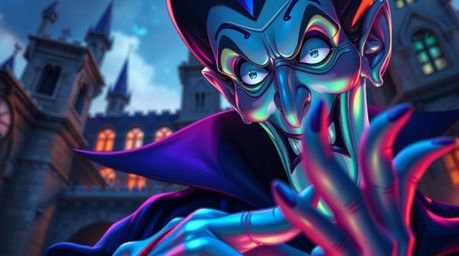 Explore a captivating scene featuring iridescent colors in extreme macro close-up, styled as an Isekai anime. A classic Disne