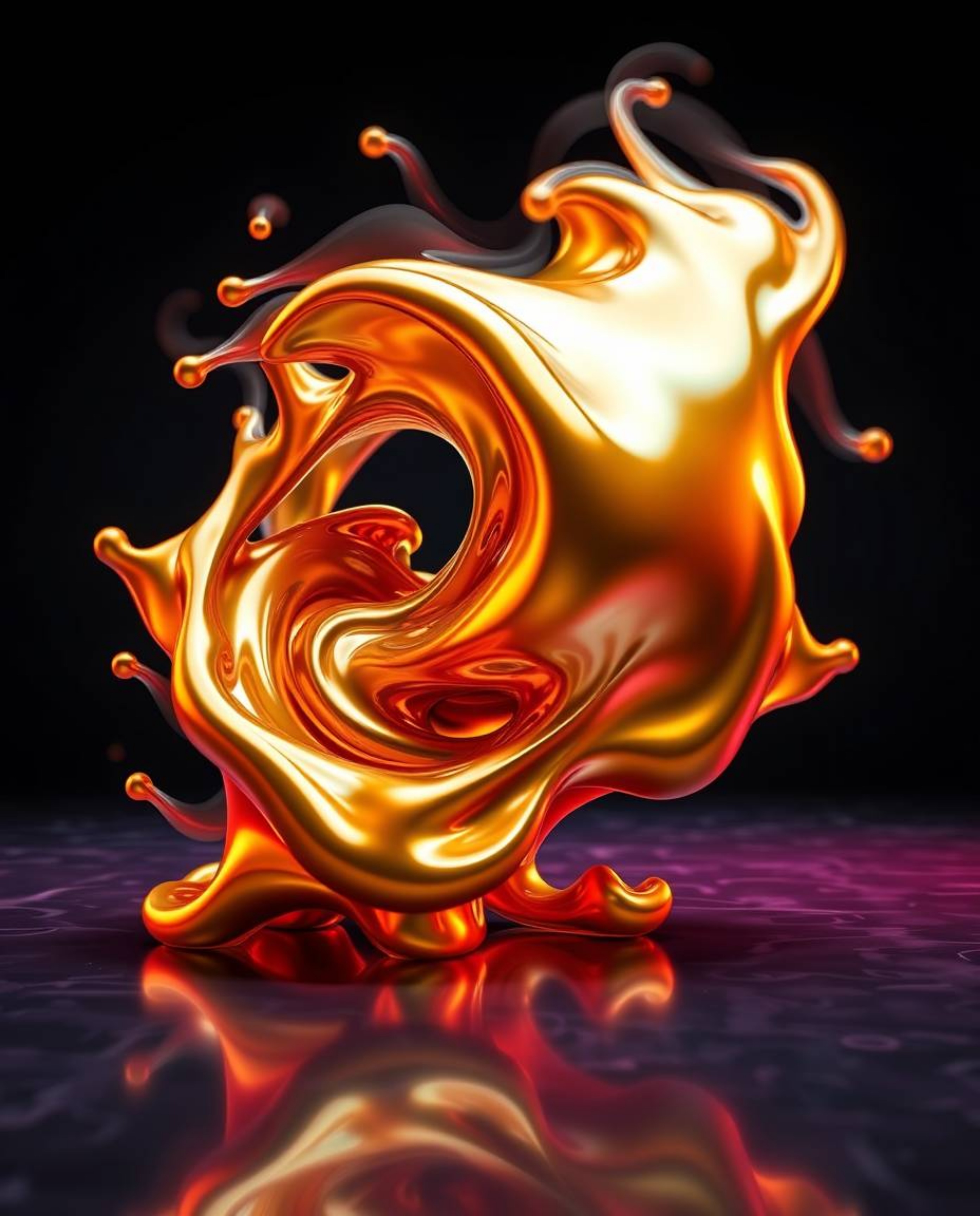 Explore the mesmerizing dynamic motion of 3D sculptural fluid mercury shapes, brought to life with a reflective surface and e