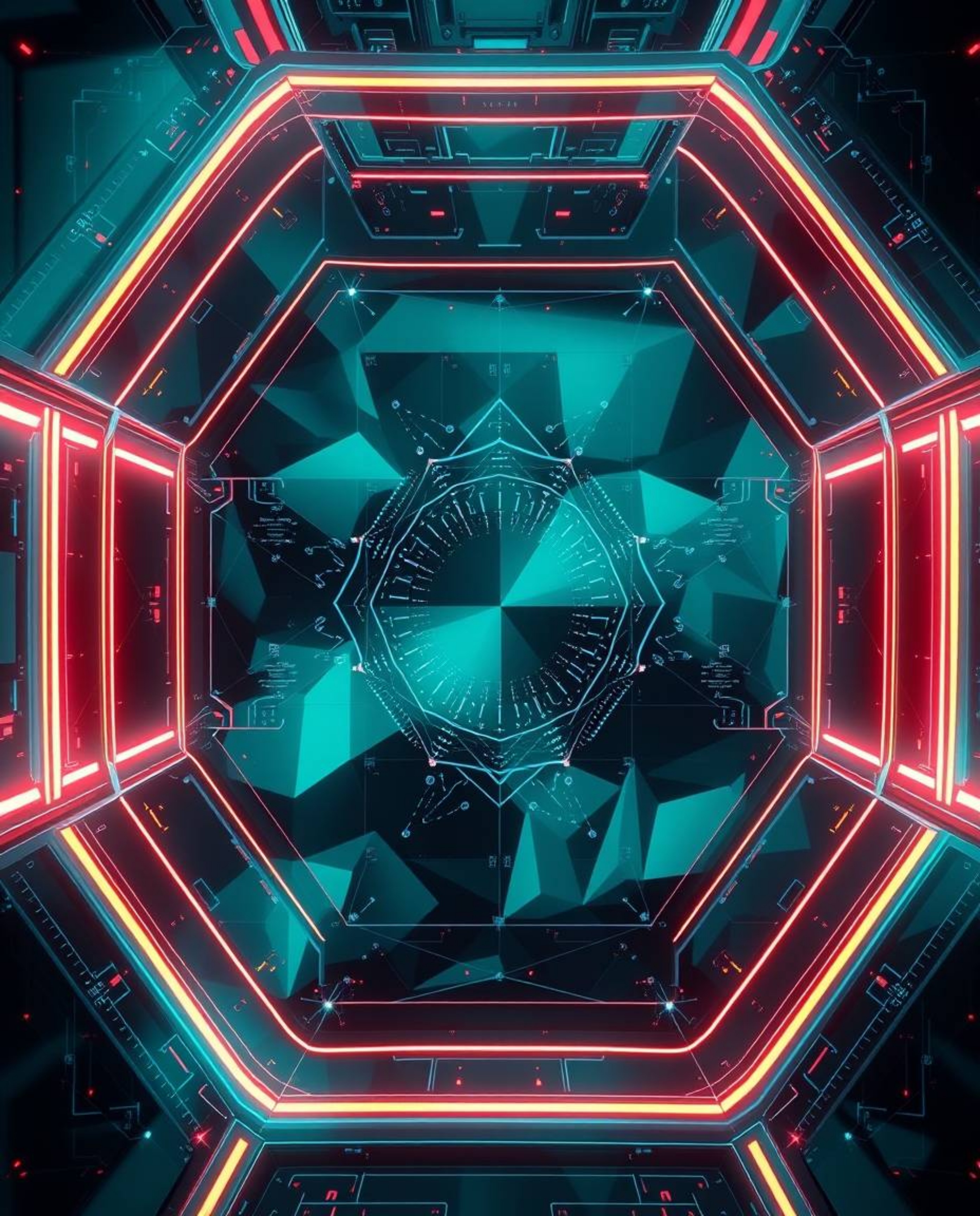 Immerse yourself in a luxurious and vibrant image featuring a futuristic digital interface rendered in rich deep teal. This d