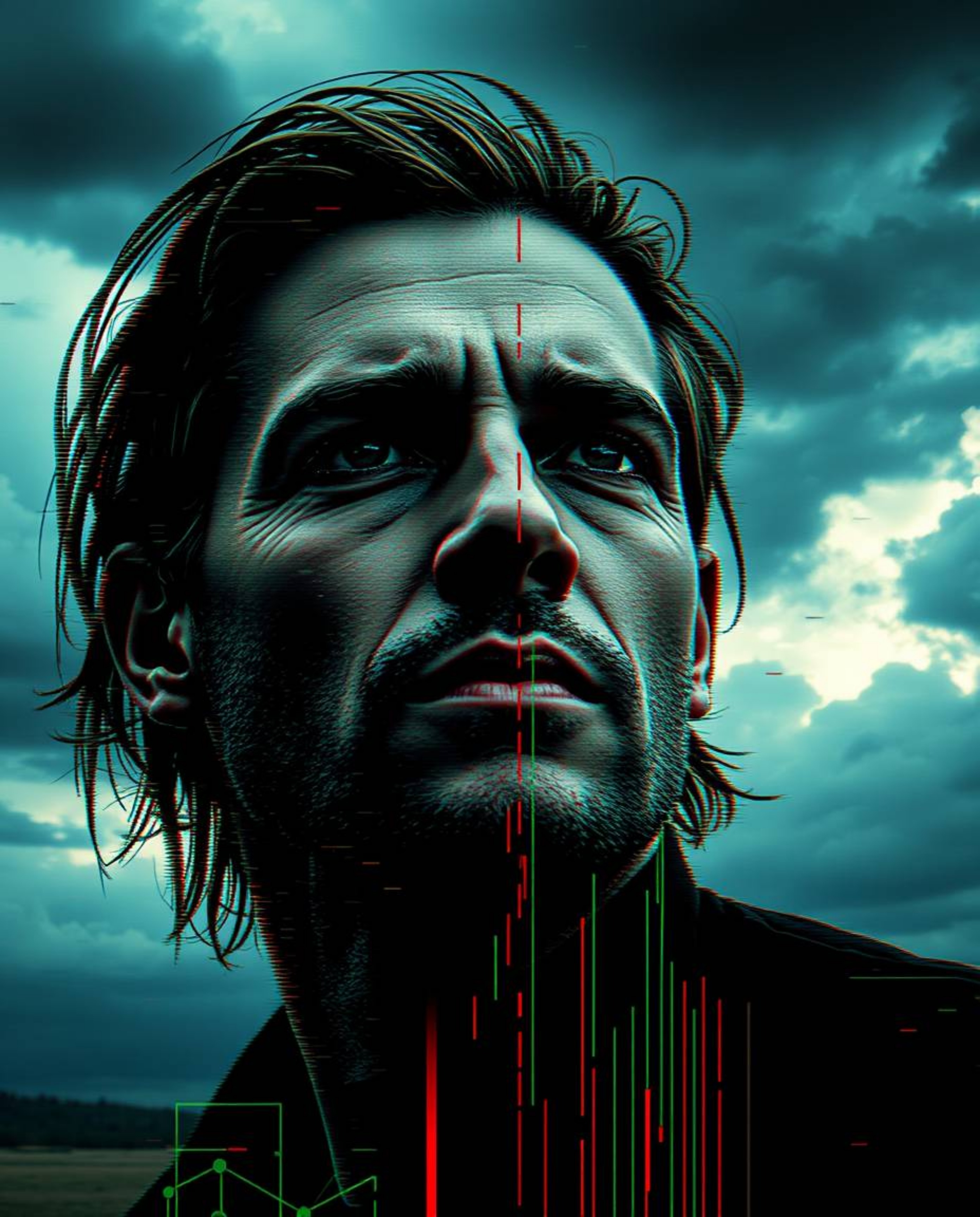 Explore a captivating digital glitch art portrait featuring a corrupted data aesthetic and pixelated style. This artwork show