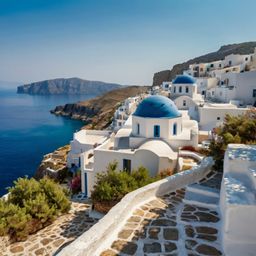 Experience the charm of a traditional Greek village. Picture whitewashed stone houses nestled along narrow alleys, all offeri