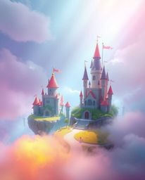 Immerse yourself in a colorful kingdom filled with floating islands and majestic castles, brought to life with stunning volum