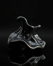 Explore captivating photorealistic renders featuring sculptural 3D fluid shapes reminiscent of mercury, brought to life with 